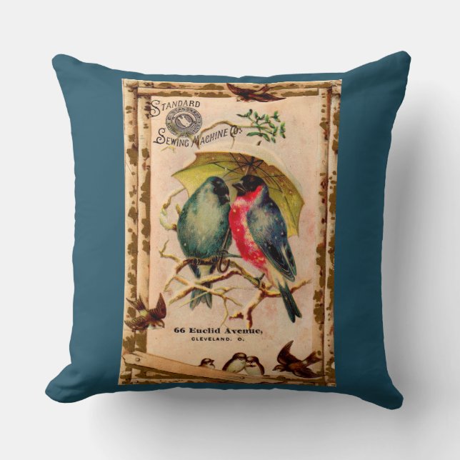 Victorian trade card Standard Sewing Machine Co. Throw Pillow (Front)
