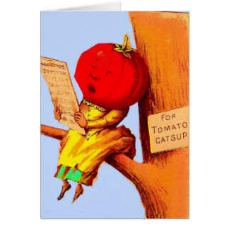 Victorian trade card tomato head woman