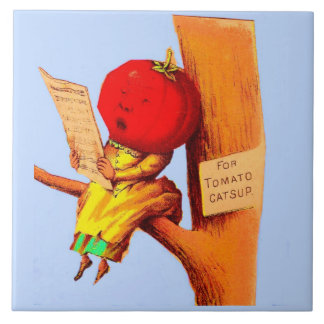 Victorian trade card tomato head woman ceramic tile