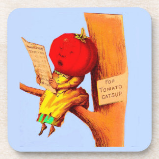 Victorian trade card tomato head woman coaster