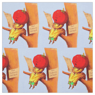 Victorian trade card tomato head woman fabric