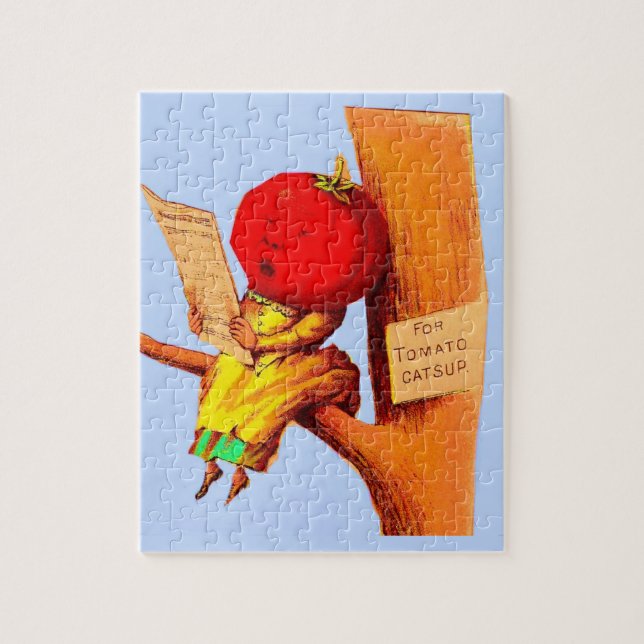 Victorian trade card tomato head woman jigsaw puzzle (Vertical)