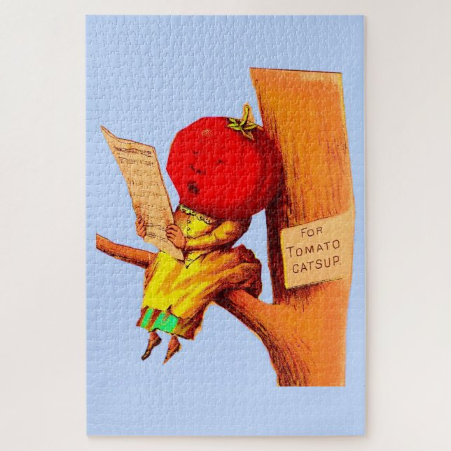Victorian trade card tomato head woman jigsaw puzzle (Vertical)