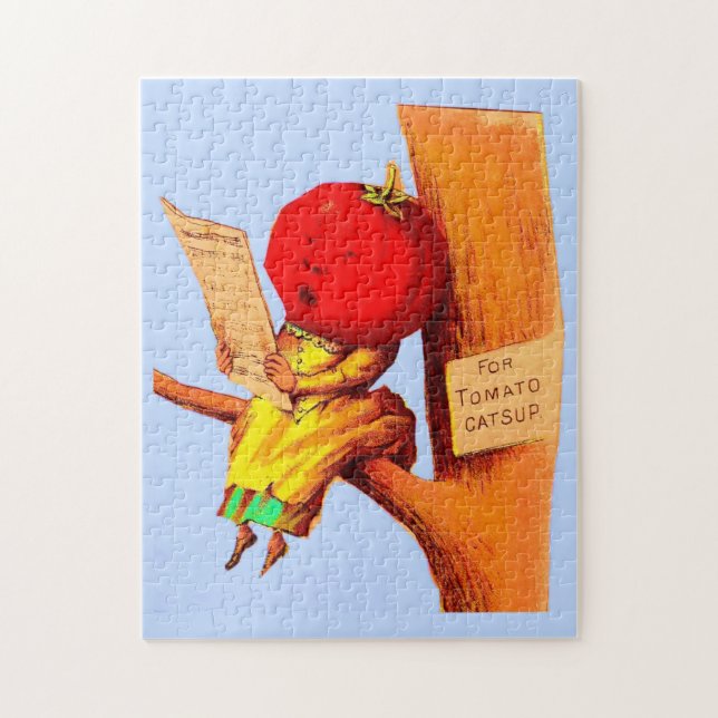 Victorian trade card tomato head woman jigsaw puzzle (Vertical)