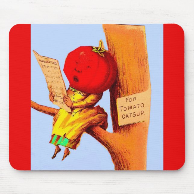 Victorian trade card tomato head woman mouse pad (Front)