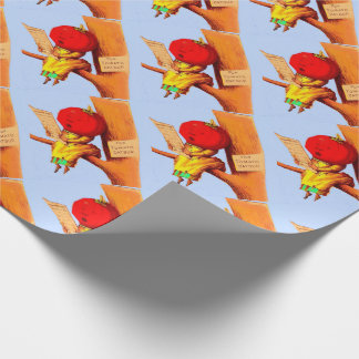 Victorian trade card tomato head woman wrapping paper