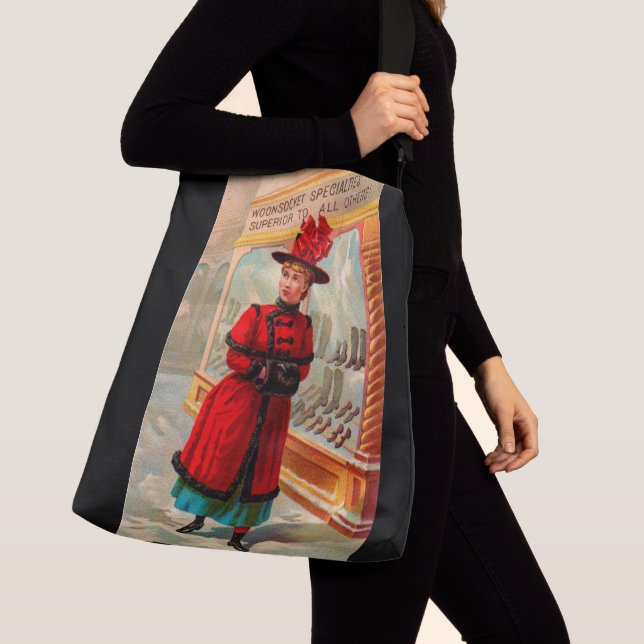 Victorian trade card: Woonsocket Specialties Crossbody Bag (Close Up)