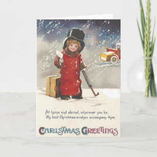 Victorian Traveler Christmas Greeting Card