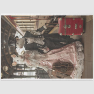 Victorian Traveling Mice Decoupage Tissue Paper