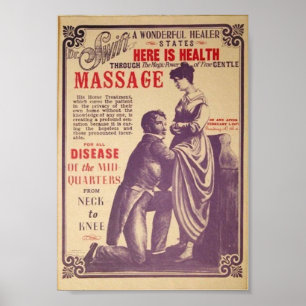Victorian treatment female hysteria illustration poster