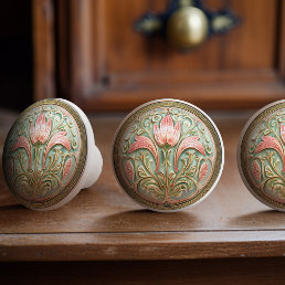 Victorian Tulip Charm Ceramic Knob Pull