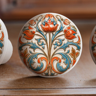 Victorian Tulip Grandeur Ceramic Knob Pull