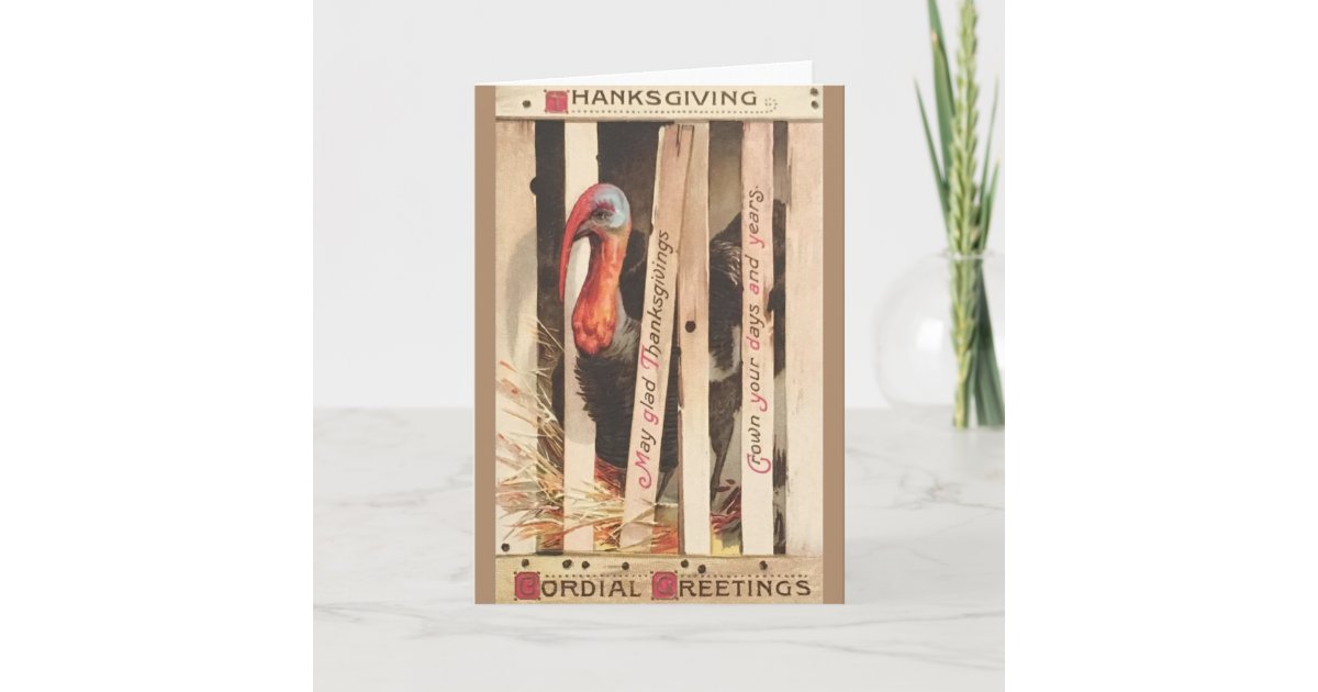 Victorian Turkey Thanksgiving Greeting Card | Zazzle