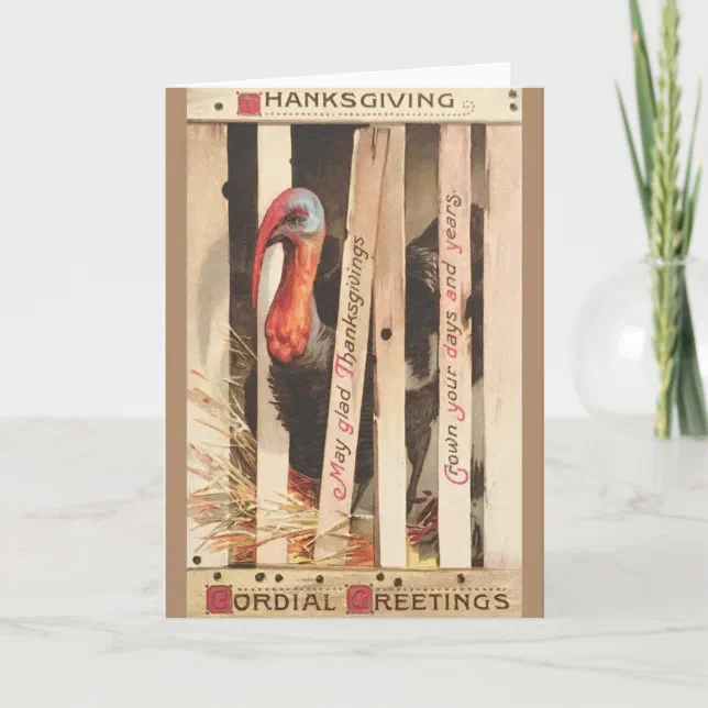 Victorian Turkey Thanksgiving Greeting Card | Zazzle