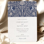 Victorian Twin Birds Monogram Wedding Invitation<br><div class="desc">Celebrate your upcoming nuptials with the vintage allure of this Victorian Twin Birds wedding invitation. A rich navy blue canvas is intricately adorned with a tapestry of cream botanicals, creating a lavish background that exudes antique charm. At the heart of the design, two regal birds face each other, each bearing...</div>