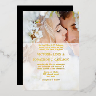 Victorian Typography I Do Gold Wedding Foil In Invitation