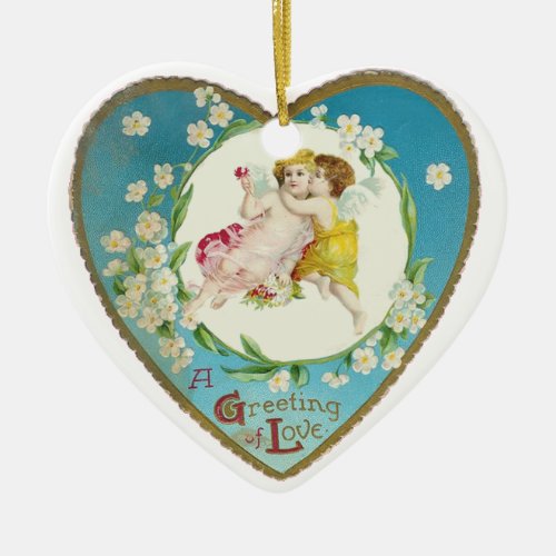 Victorian Valentine A Greeting Of Love Ceramic Ornament