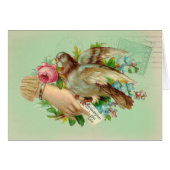 Victorian Valentine Bird and rose,Mothers Day (Front Horizontal)