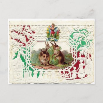 Victorian Valentine Card - 3 Bunnies by TO_photogirl at Zazzle