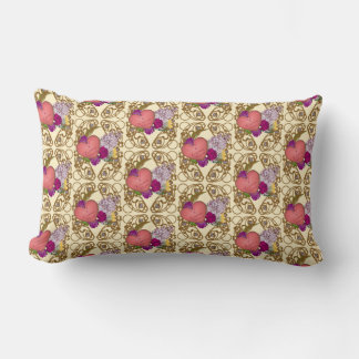 Victorian Valentine Floral Wrapping Paper Lumbar Pillow