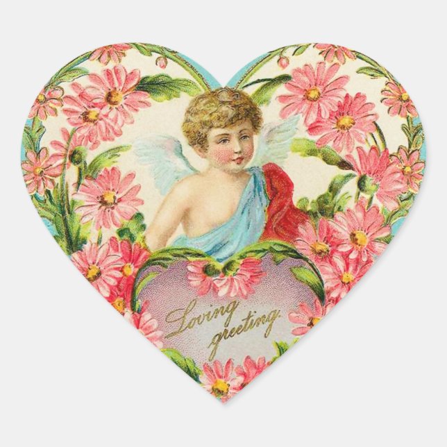 Victorian Valentine Heart Stickers (Front)