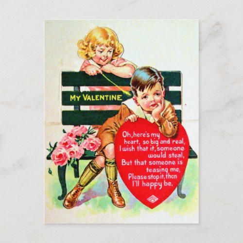 Victorian Valentine Holiday Postcard