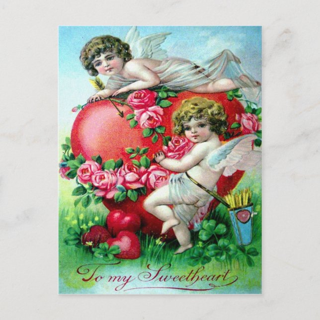 Victorian Valentine Holiday Postcard (Front)