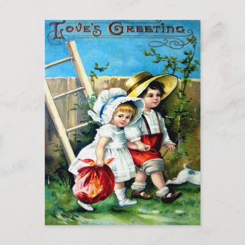 Victorian Valentine Holiday Postcard