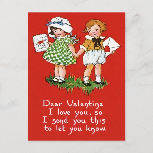 Victorian Valentine Holiday Postcard (Front)