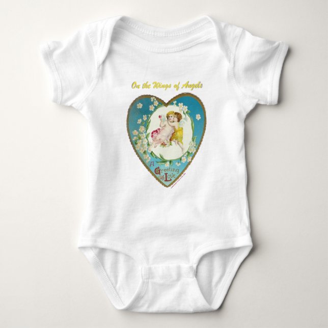 Victorian Valentine On the Angels of Angels Gifts Baby Bodysuit (Front)
