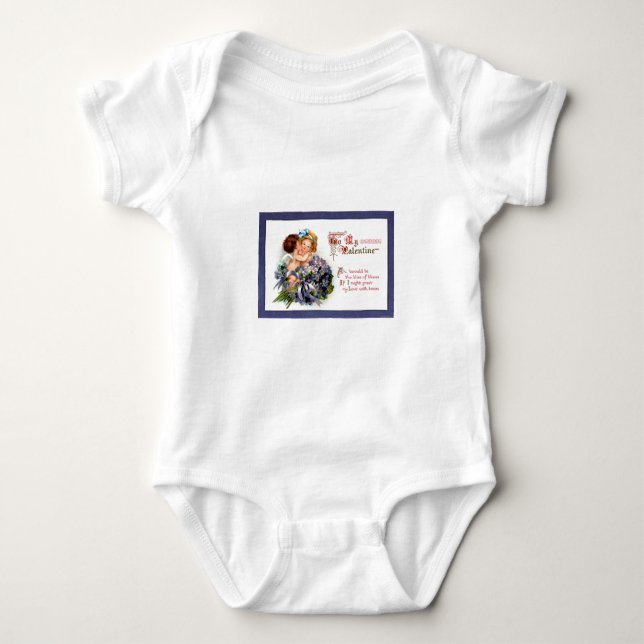 Victorian Valentine "The Bliss of Kisses"  Gifts Baby Bodysuit (Front)