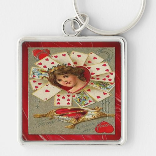 Victorian Valentine The Queen Of Hearts Keychain
