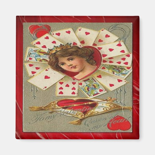 Victorian Valentine The Queen Of Hearts Magnet (Front)