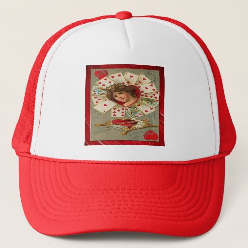 Victorian Valentine The Queen Of Hearts Trucker Hat