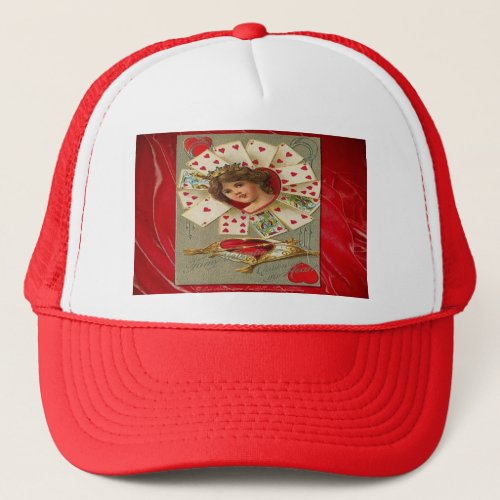 Victorian Valentine The Queen Of Hearts Trucker Hat
