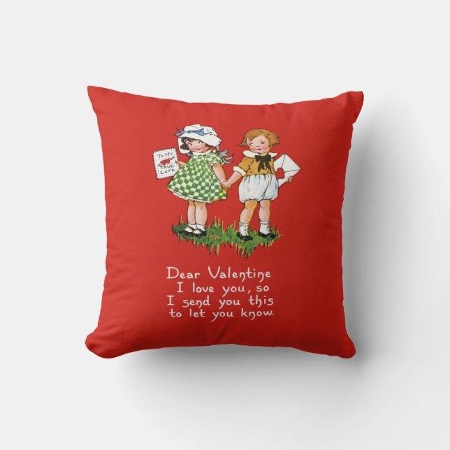 Victorian Valentine Throw Pillow (Front)