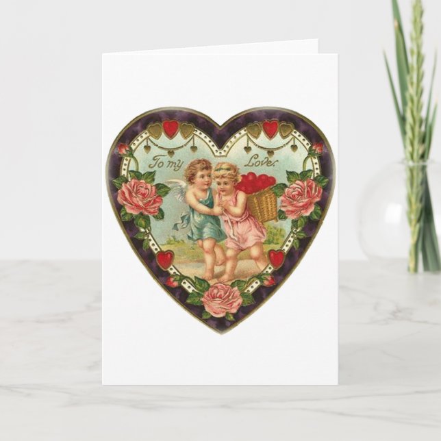Victorian Valentine To My Love II Holiday Card (Front)
