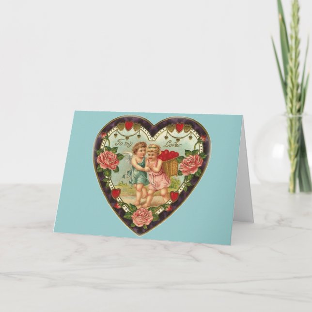 Victorian Valentine To My Love II Holiday Card (Front)