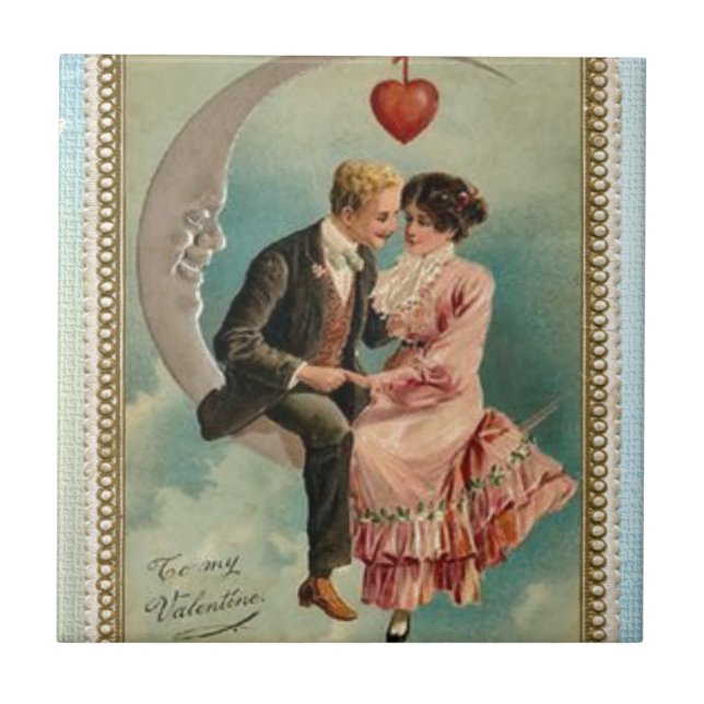victorian valentines ceramic tile (Front)