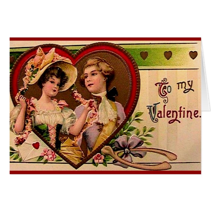 Victorian Valentines Couple card | Zazzle