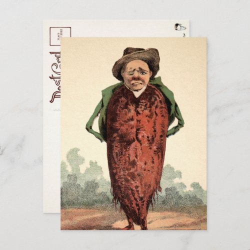 Victorian Vegetable Man Postcard 