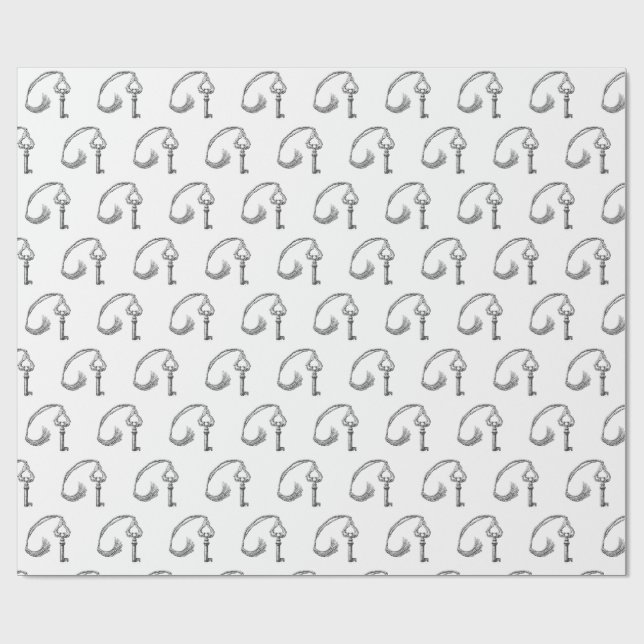 Victorian Victrola Key Wrapping Paper (Flat)