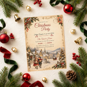 Victorian Village Christmas Party Invitation