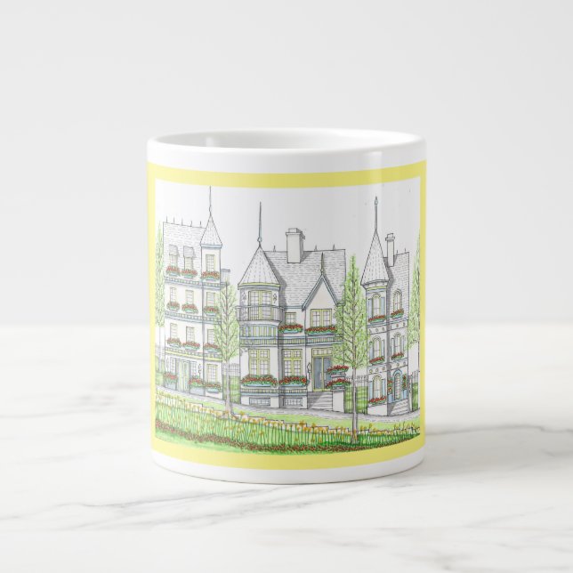 Victorian Village Jumbo Mug with Yellow (Front)