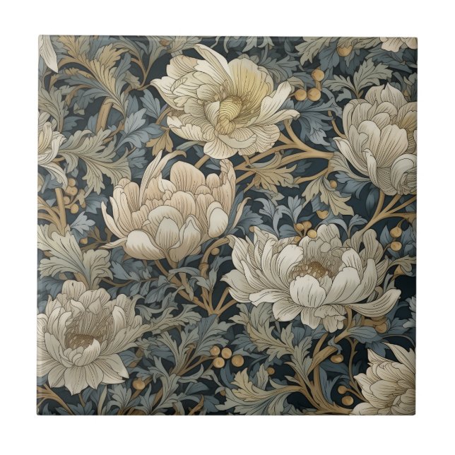 Victorian Vines - William Morris Ceramic Tile (Front)