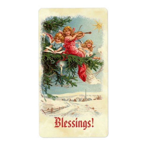 Victorian Vintage Angels in Tree Music Sticker