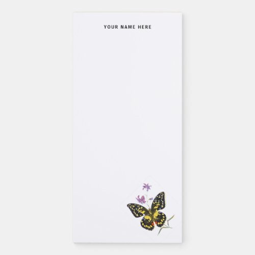 Victorian Vintage Black Yellow Butterfly Outdoorsy Magnetic Notepad