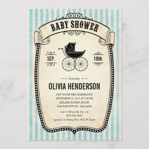 Victorian Vintage Boy Baby Shower Invitations