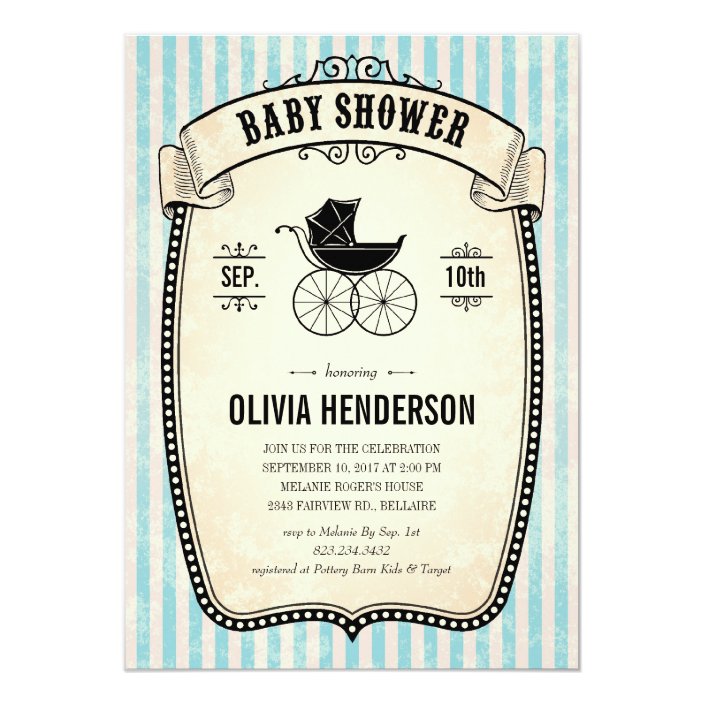 vintage baby shower invitations