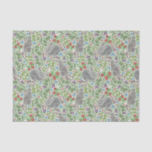 Victorian Vintage Bunny Rabbit Berry Garden Easter Tissue Paper